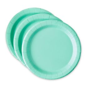 Way To Celebrate 7-Inch Mint Disposable Paper Plates â€“ 24 Count Pack Of Durable Party Plates For Snacks And Desserts