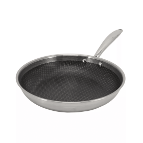 Better Chef 12-Inch 3-Ply Stainless Steel Nonstick Fry Pan with Rolled Edge
