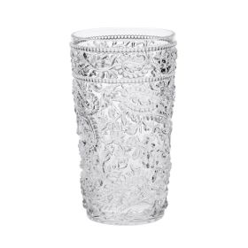 Paisley Acrylic Glasses Drinking Set of 4 Hi Ball (17oz), Plastic Drinking Glasses, BPA Free Cocktail Glasses, Drinkware Set, Drinking Water Glas