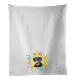 NEW Rottweiler Black and Tan #1 Easter Kitchen Towel Set of 2 White Dish Towels Decorative Bathroom Hand towel for Hand, Face, Hair, Yoga, Tea