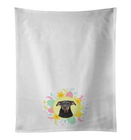 NEW Rottweiler Black and Tan #5 Easter Kitchen Towel Set of 2 White Dish Towels Decorative Bathroom Hand towel for Hand, Face, Hair, Yoga, Tea
