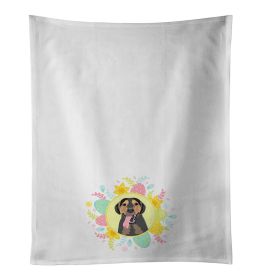 NEW Rottweiler Black and Tan #4 Easter Kitchen Towel Set of 2 White Dish Towels Decorative Bathroom Hand towel for Hand, Face, Hair, Yoga, Tea