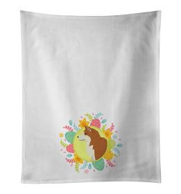 Akita Easter Kitchen Towel Set of 2 White Dish Towels Decorative Bathroom Hand towel for Hand, Face, Hair, Yoga, Tea, Dishcloth, 19 X 28", White