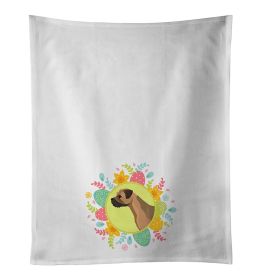 NEW Border Terrier Easter Kitchen Towel Set of 2 White Dish Towels Decorative Bathroom Hand towel for Hand, Face, Hair, Yoga, Tea, Dishcloth, 19 X 28"