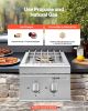 VEVOR Double Grilling Side Burners, 2 x 15, 000BTU Liquid Propane Side Burner for Outdoor Kitchen, Convertible to Natural Gas