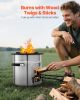Camping Rocket Stove, Wood Burning Portable Rocket Stove with Carrying Bag for Backpacking, Stainless Steel, Single Door, Burn Wood