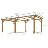 Outsunny 20' x 10' Wood Pergola, Outdoor Gazebo Grape Trellis with Stable Structure for Climbing Plant Support, Dark Brown