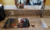 Miniature Pinscher and Santa Claus Dish Drying Mat Absorbent Dish Drying Mat Pad for Kitchen Counter Dish Drainer Mat for Countertop, 14 x 21"