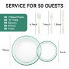 The plastic dinner plate set is suitable for a gathering of 50 people