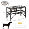 PawHut 17" Double Stainless Steel Heavy Duty Dog Food Bowl Elevated Pet Feeding Station