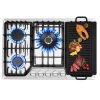 Gas Cooktop 30/36 Inch, 5 Burner Gas Stove Top, Built in Stainless Steel, LPG/NG Convertible Propane Cooktop