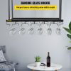 VEVOR Ceiling Wine Glass Rack, 23.6 x 13.8 inch Hanging Wine Glass Rack, 18.9-35.8 inch Height Adjustable Hanging Wine Rack Cabinet
