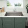 Aqucubic Gunmetal black handmade 16/18 Gauge 304 Stainless Steel Top Mount Single Bowl Kitchen Sink with ledge