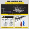 VEVOR Ceiling Wine Glass Rack, 23.6 x 13.8 inch Hanging Wine Glass Rack, 18.9-35.8 inch Height Adjustable Hanging Wine Rack Cabinet