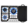 Gas Cooktop 30/36 Inch, 5 Burner Gas Stove Top, Built in Stainless Steel, LPG/NG Convertible Propane Cooktop